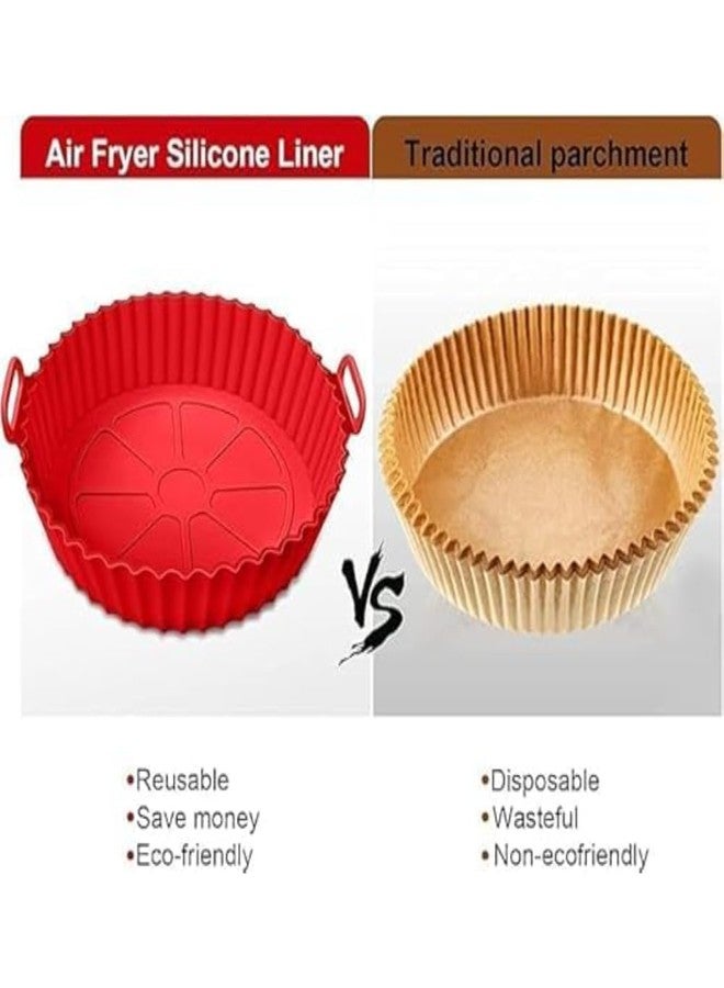 NEKIFACE 6 Pcs Round Reusable Non-Stick air Fryer Accessories Silicone Coating Pot Basket for Microwave Oven oil sprayer bottle and Oil brush And Spatula Set, 200 Millilitre, Multicolor - Image 4
